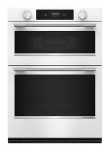 30-inch Smart Electric Combo Wall Oven with Assisted Cooking Modes - White