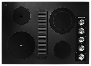 30 Electric Downdraft Cooktop with 4 Elements Black KCED600GBL KitchenAid