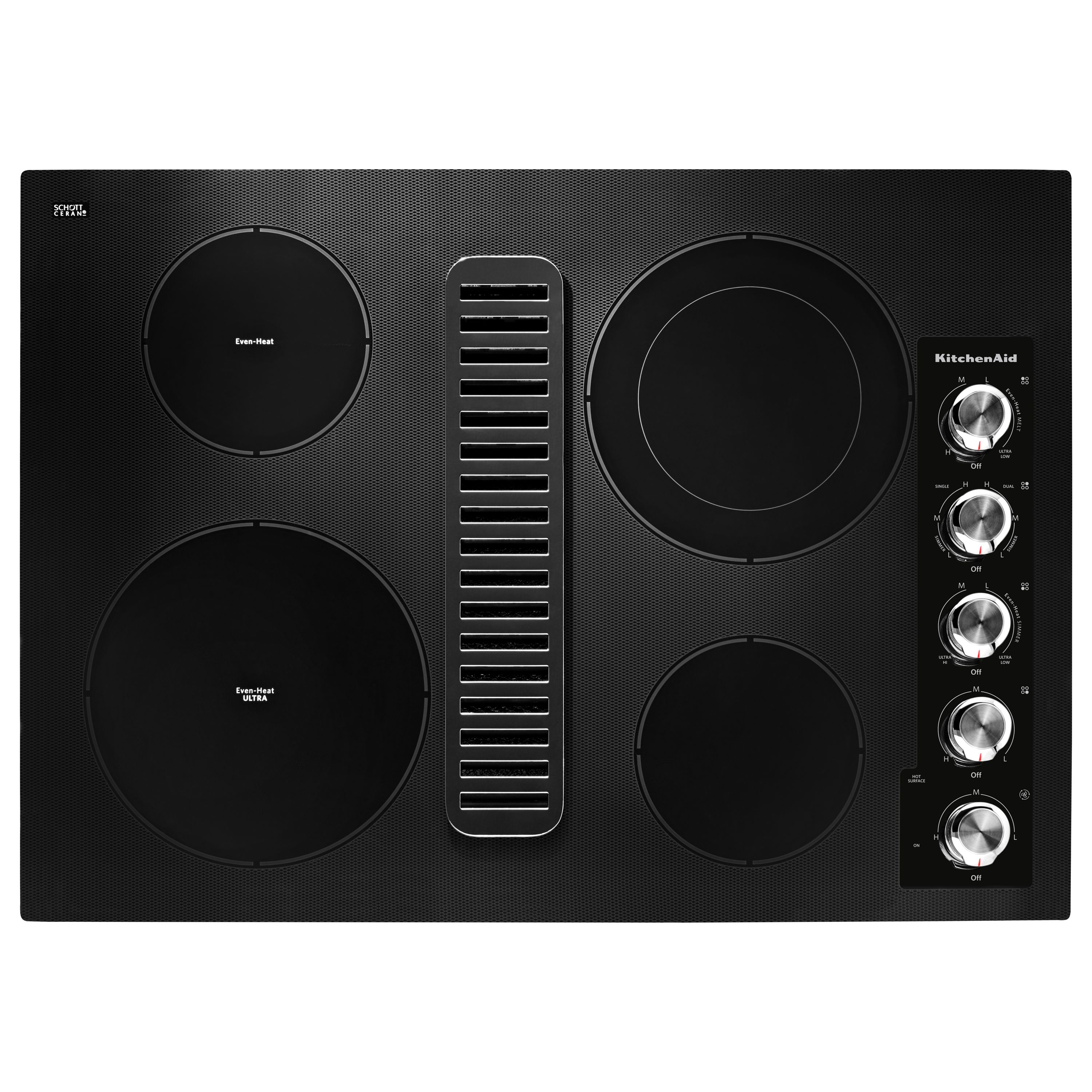 KitchenAid 30" Electric Downdraft Cooktop with 4 Elements Black KCED600GBL Picture 1