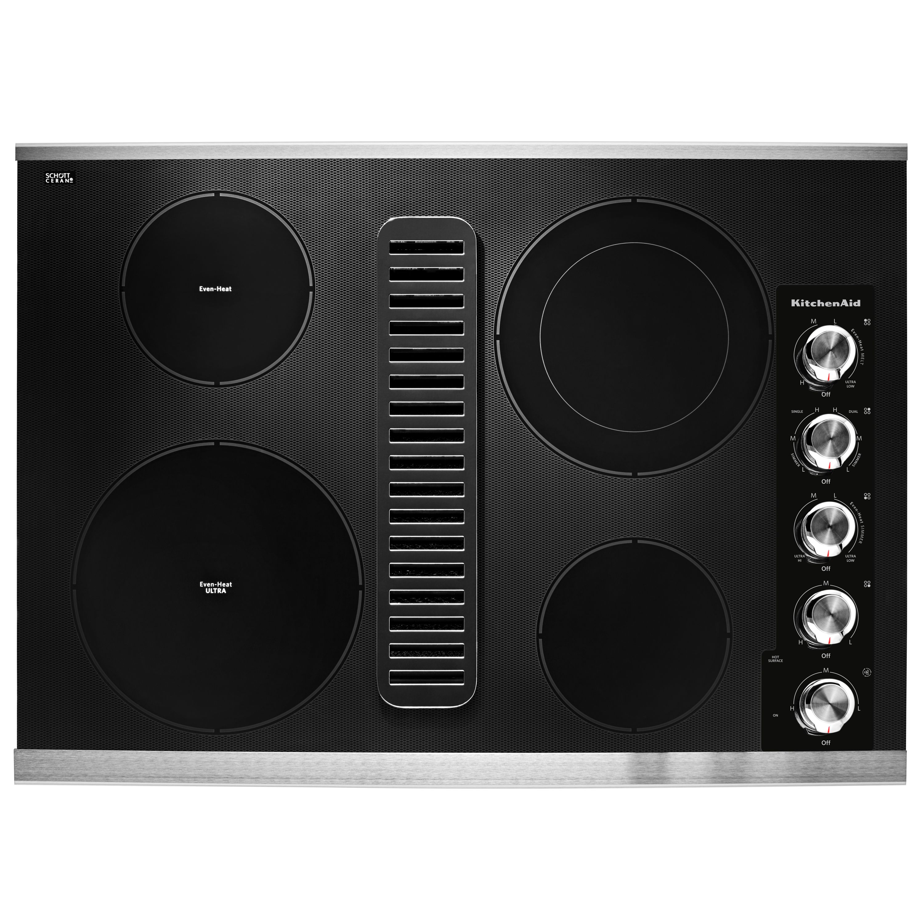 KitchenAid 30" Electric Downdraft Cooktop with 4 Elements Stainless Steel KCED600GSS Picture 1