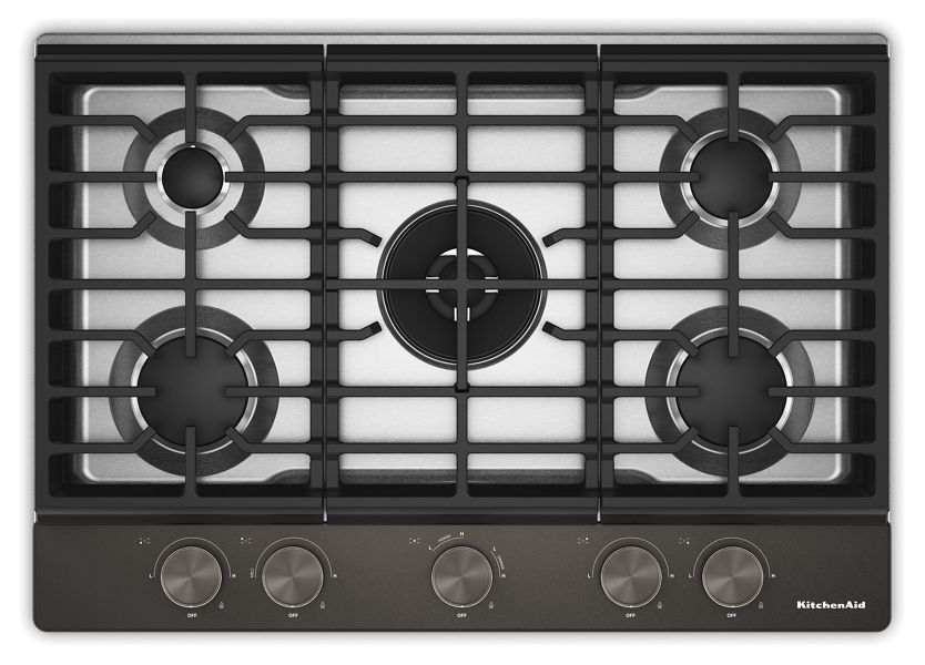 ku-©  KitchenAid® 30 in. Gas Cooktop with 5 Burners and Integrated Wok