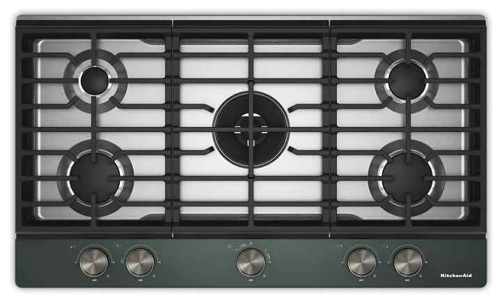 KitchenAid® 36 in. Gas Cooktop with 5 Burners and Integrated Wok