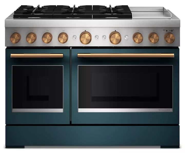 48-Inch 6 Burner Commercial-Style Dual Fuel Range with Griddle