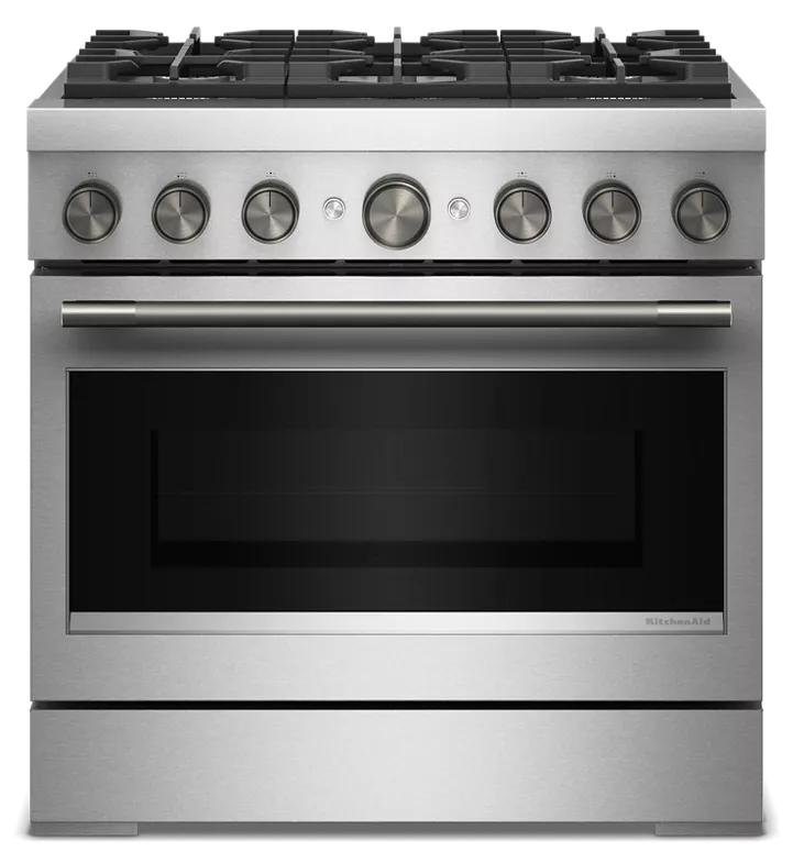 36-Inch 6 Burner Commercial-Style Dual Fuel Range with No Preheat