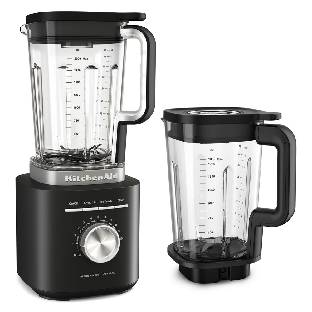 KitchenAid® Pure Power Blender with a 68oz plastic jar and a 62oz glass jar