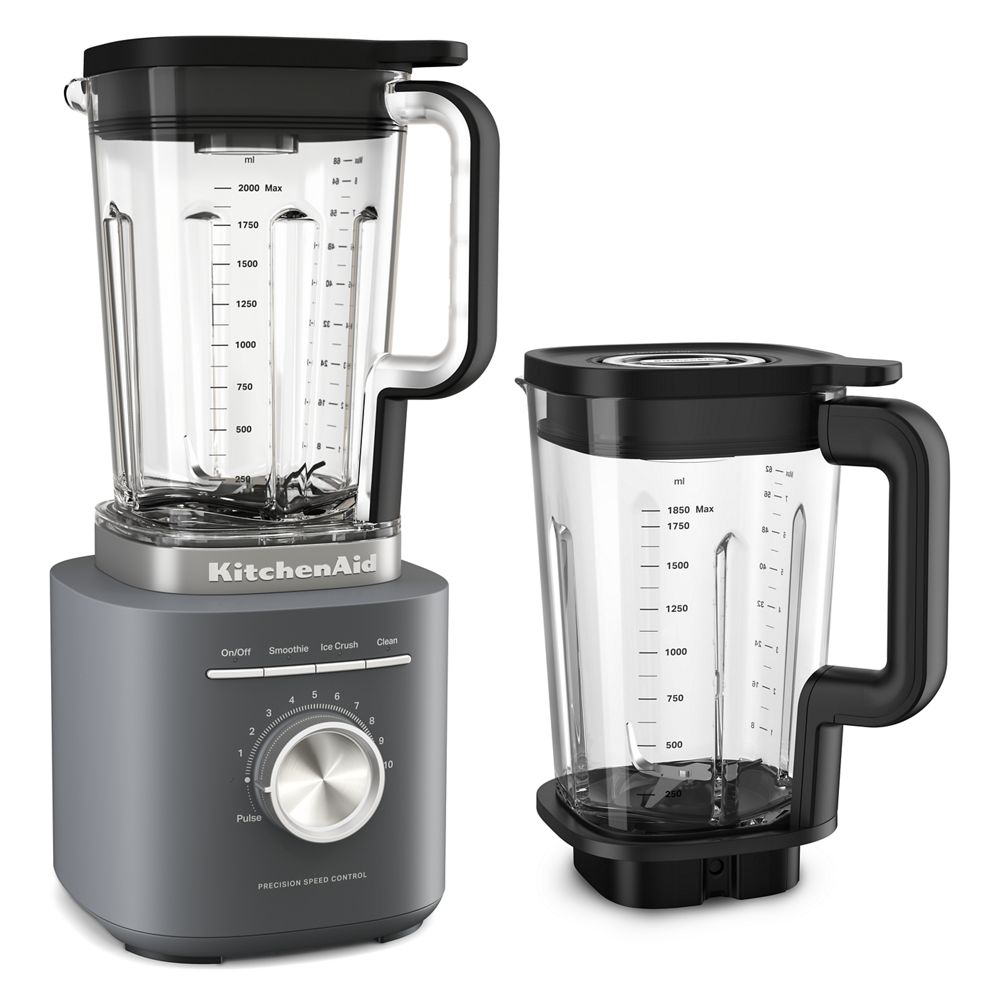 KitchenAid® Pure Power Blender with a 68oz plastic jar and a 62oz glass jar