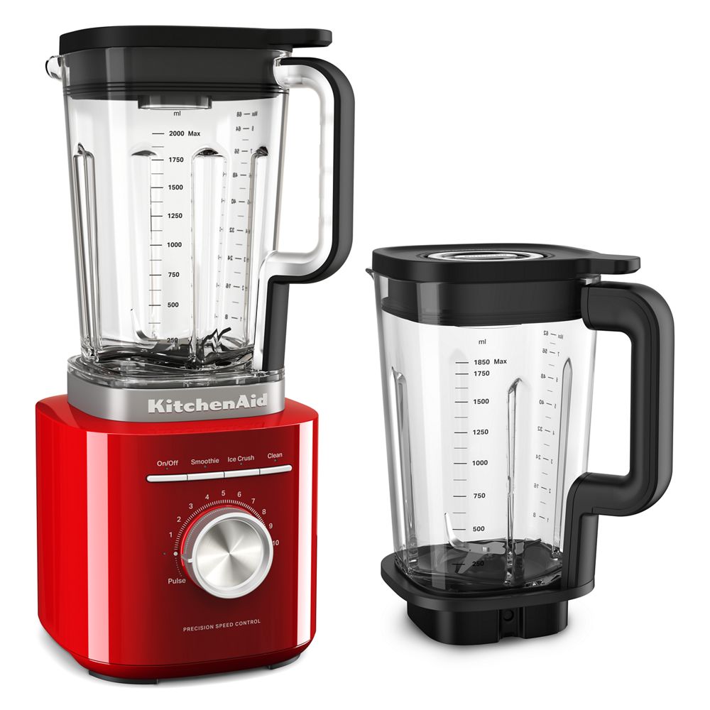 KitchenAid® Pure Power Blender with a 68oz plastic jar and a 62oz glass jar