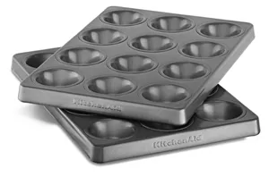 KitchenAid Nonstick Aluminized Steel Muffin Pan, 12-Cup, Silver