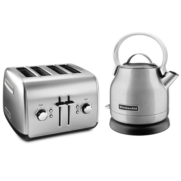 Breakfast Bundle 4 Slice Toaster and 1.25 L Electric Kettle Brushed Stainless Steel BBKM41KE12SX KitchenAid