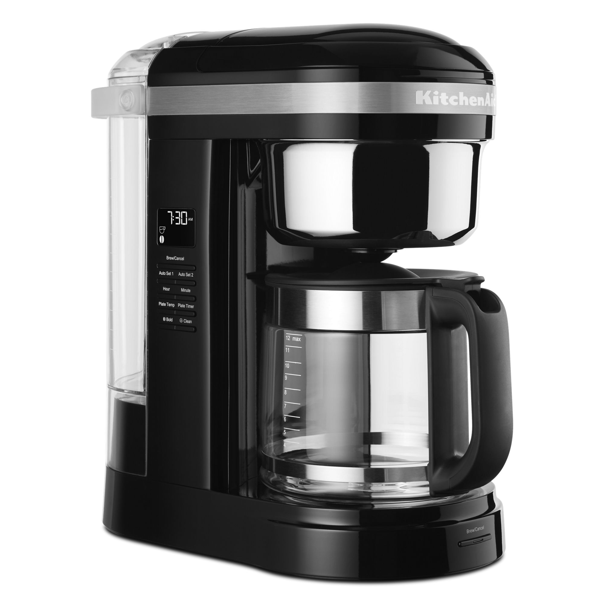 12 Cup Drip Coffee Maker with Spiral Showerhead and Programmable Warming Plate - Onyx Black