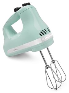 Lightweight Five Speed Electric Handheld Mixer with Stainless Steel Dual Beaters, White