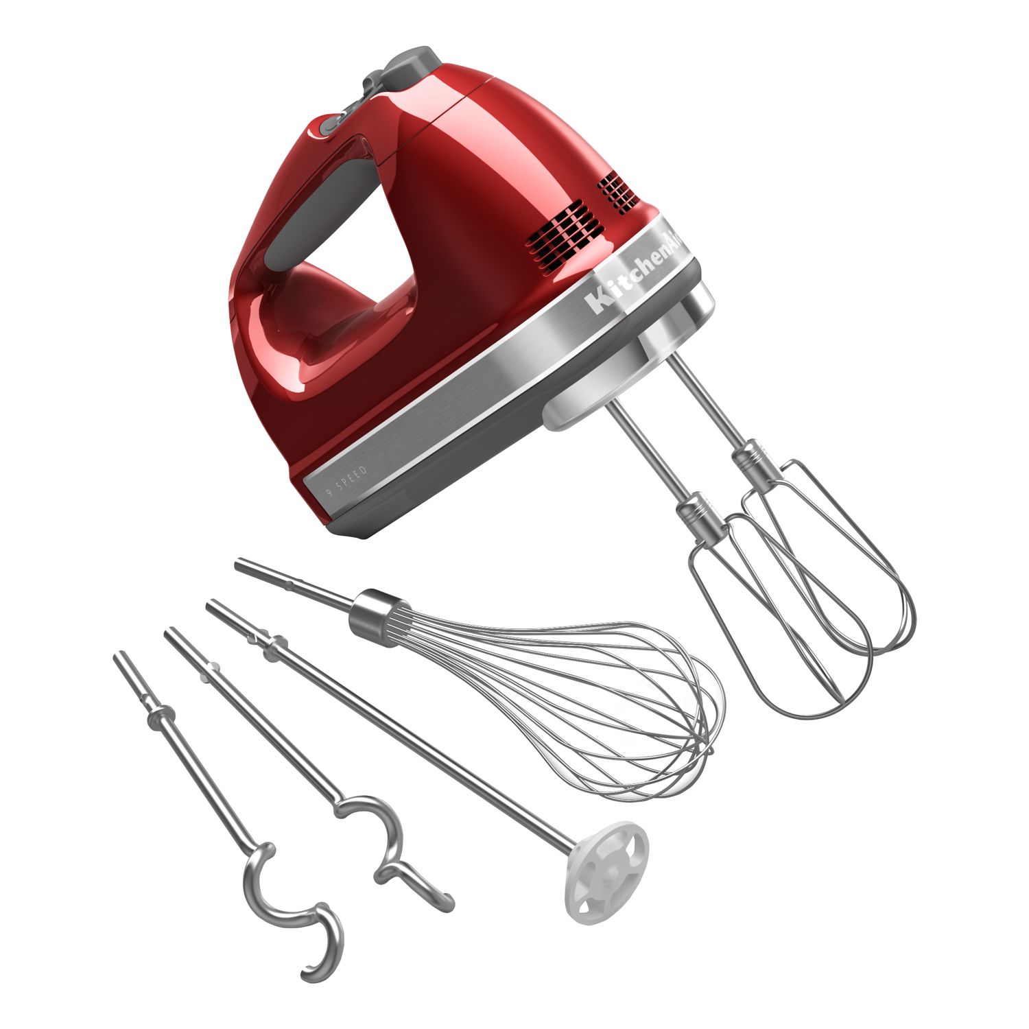 KitchenAid 9-Speed Hand Mixer with Accessories - Candy Apple Red