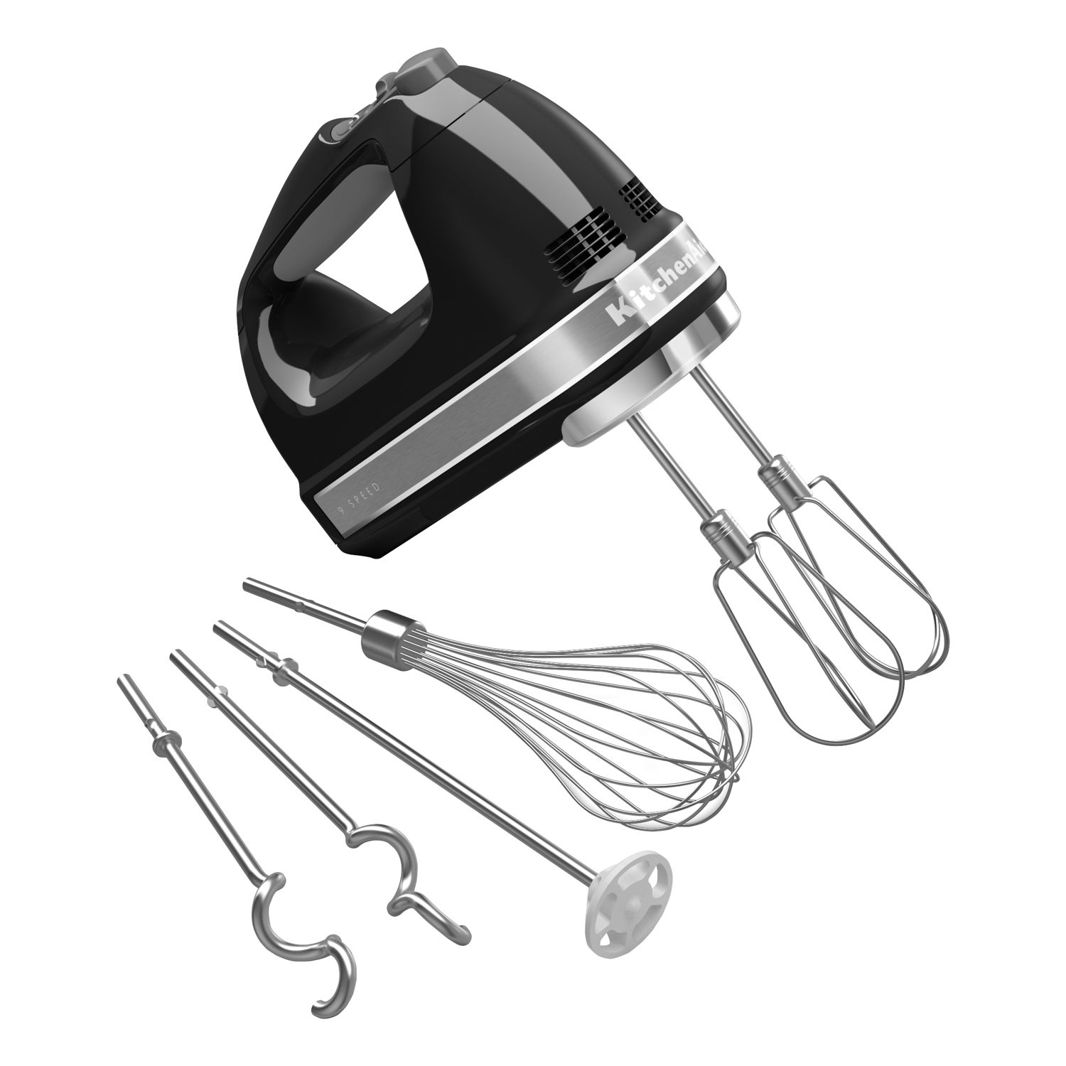 KitchenAid KHM926OB 9 Speed Hand Mixer w/ Exclusive Accessory Pack, Onyx Black, 120 V