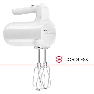 Tru Cordless Collection Hand Mixer, White