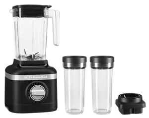 K150 3 Speed Ice Crushing Blender with 2 Personal Blender Jars Black Matte  KSB1332BM