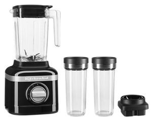 KitchenAid K150 3 Speed Ice Crushing Blender with 2 Personal Blender Jars KSB1332OB - Onyx Black