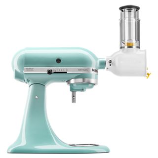 KitchenAid® Value Bundle Artisan® Series 5 Quart Tilt-Head Stand Mixer w/ Fresh Prep Slicer/shredder Attachment in Blue, KSM150FBAQ