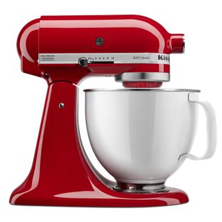 KitchenAid&reg; Artisan&reg; Series Tilt-Head Stand Mixer w/ 5 Quart White Colorfast Finish Stainless Steel Bowl in Red, KSM150WPER