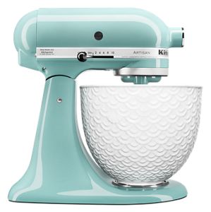 Artisan® Series Tilt-Head Stand Mixer with White Mermaid Lace Bowl Aqua Sky KSM156WMAQ KitchenAid