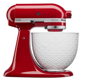 Artisan® Series Tilt-Head Stand Mixer White Mermaid Lace Bowl Empire Red KSM156WMER | KitchenAid