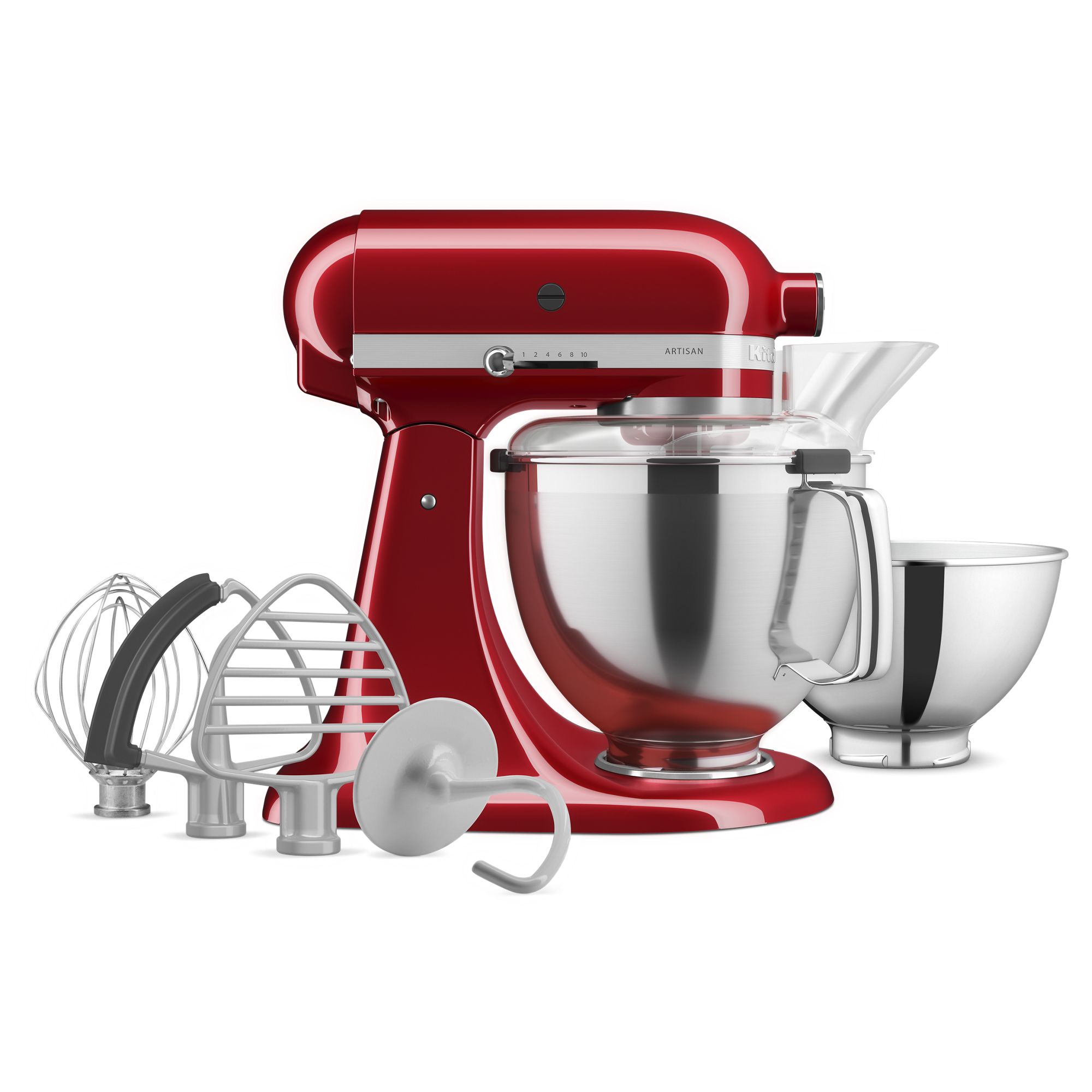 Artisan® Series 5 Quart Tilt-Head Stand Mixer with Premium Accessory Pack - Candy Apple Red