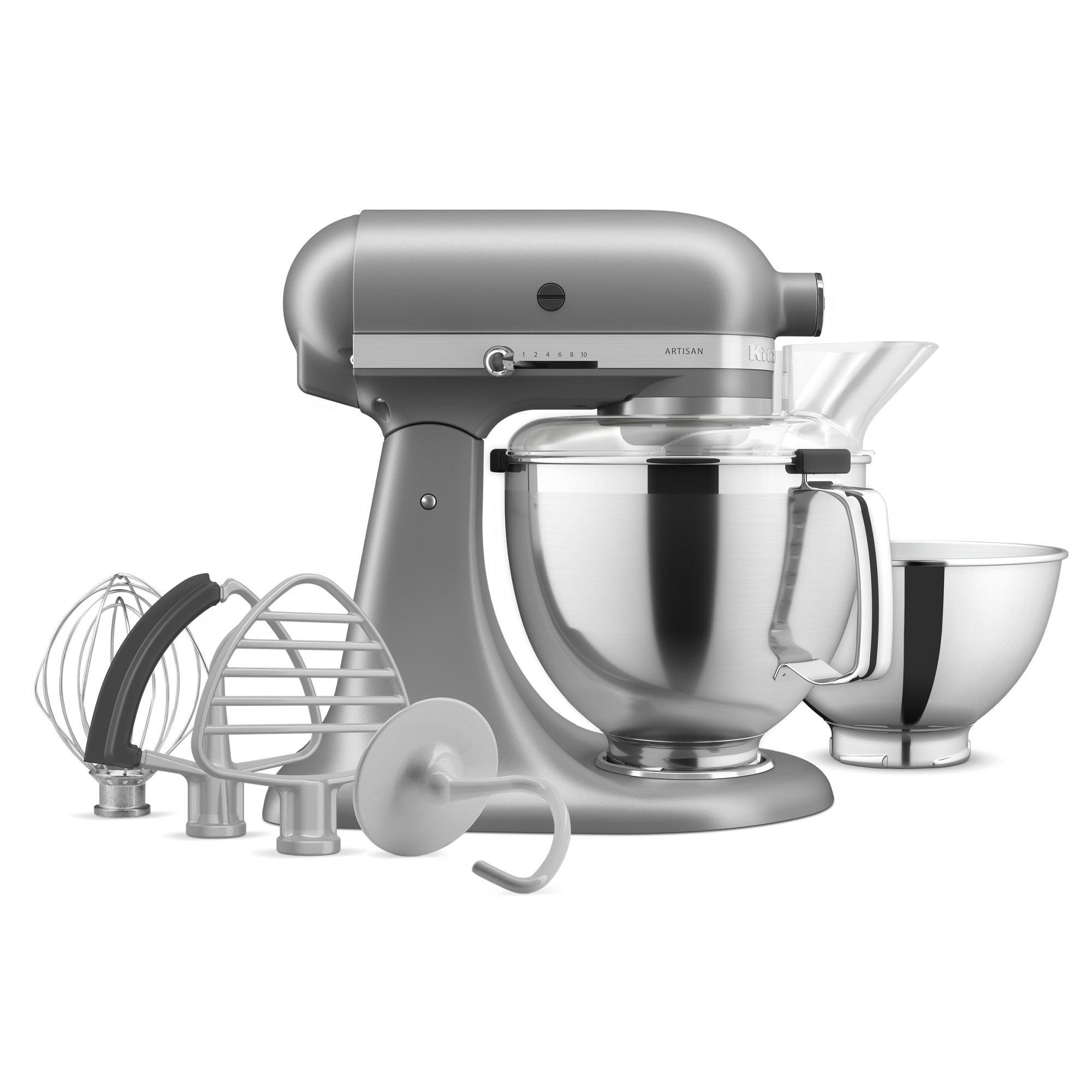 Artisan® Series 5 Quart Tilt-Head Stand Mixer with Premium Accessory Pack - Contour Silver