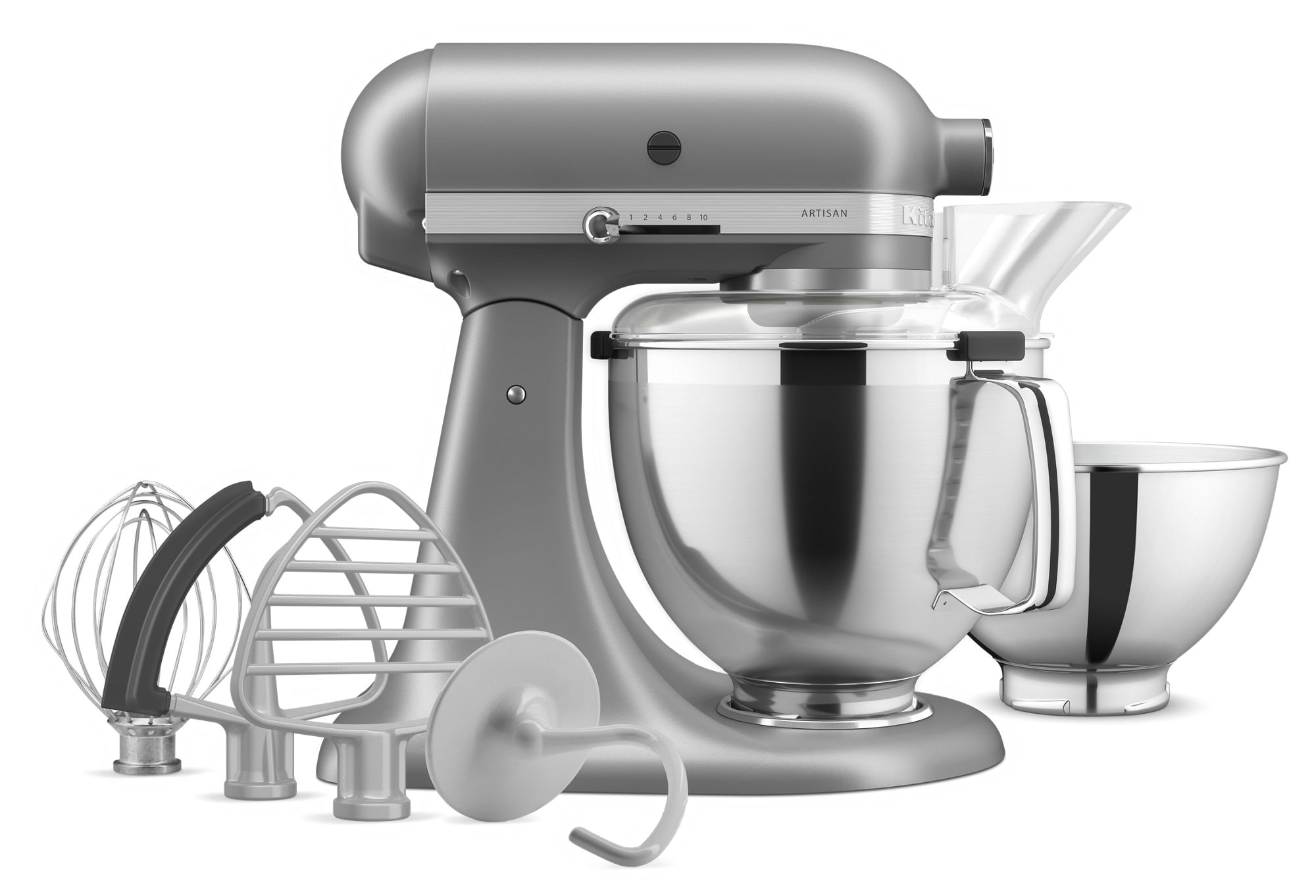 Artisan® Series 5 Quart Tilt-Head Stand Mixer with Premium Accessory Pack - Contour Silver