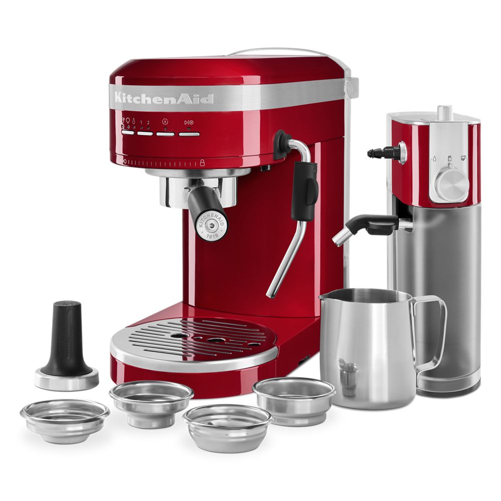 Metal Semi-Automatic Espresso Machine with Free Automatic Milk Frother Attachment