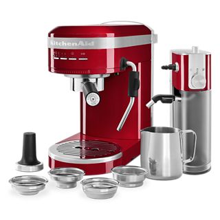 KitchenAid® Metal Semi-Automatic Espresso Machine w/ Free Automatic Milk Frother Attachment Bundle in Red, KES6504ER
