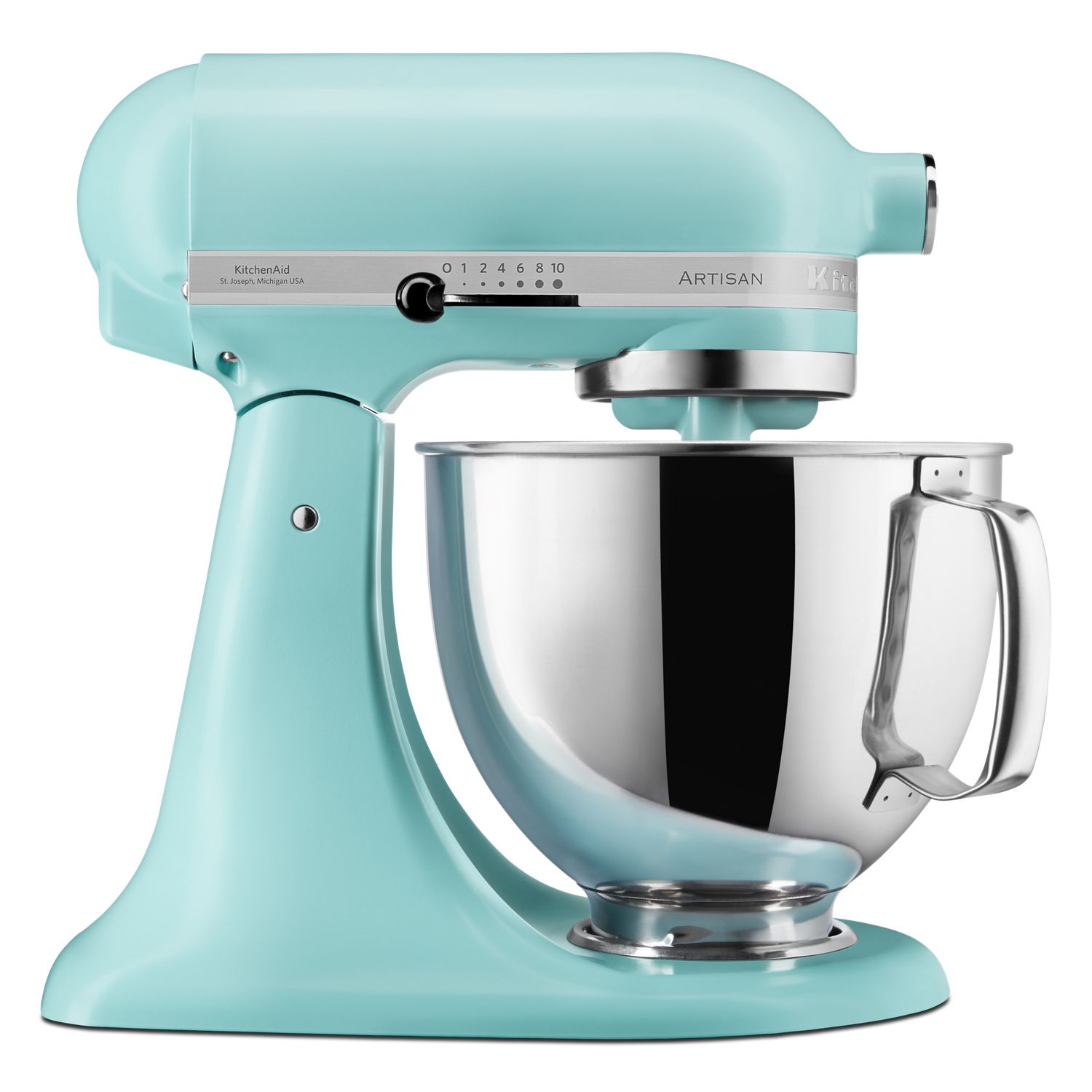 KitchenAid KSM150PSMI Artisan 5 Quart Tilt-Head Stand Mixer, Mineral Water Blue, 120 V