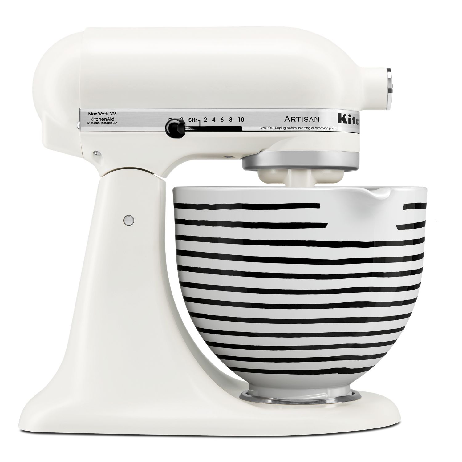 KitchenAid KSM150PSPL 10 Speed Artisan 5 Quart Tilt-Head Stand Mixer, Porcelain White, 120 V