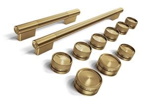 RAJAS 金メッキ 3連バングル & クリスタルボールセット Brass Handle and Knob Hardware Accessory Kit for KitchenAid® 48