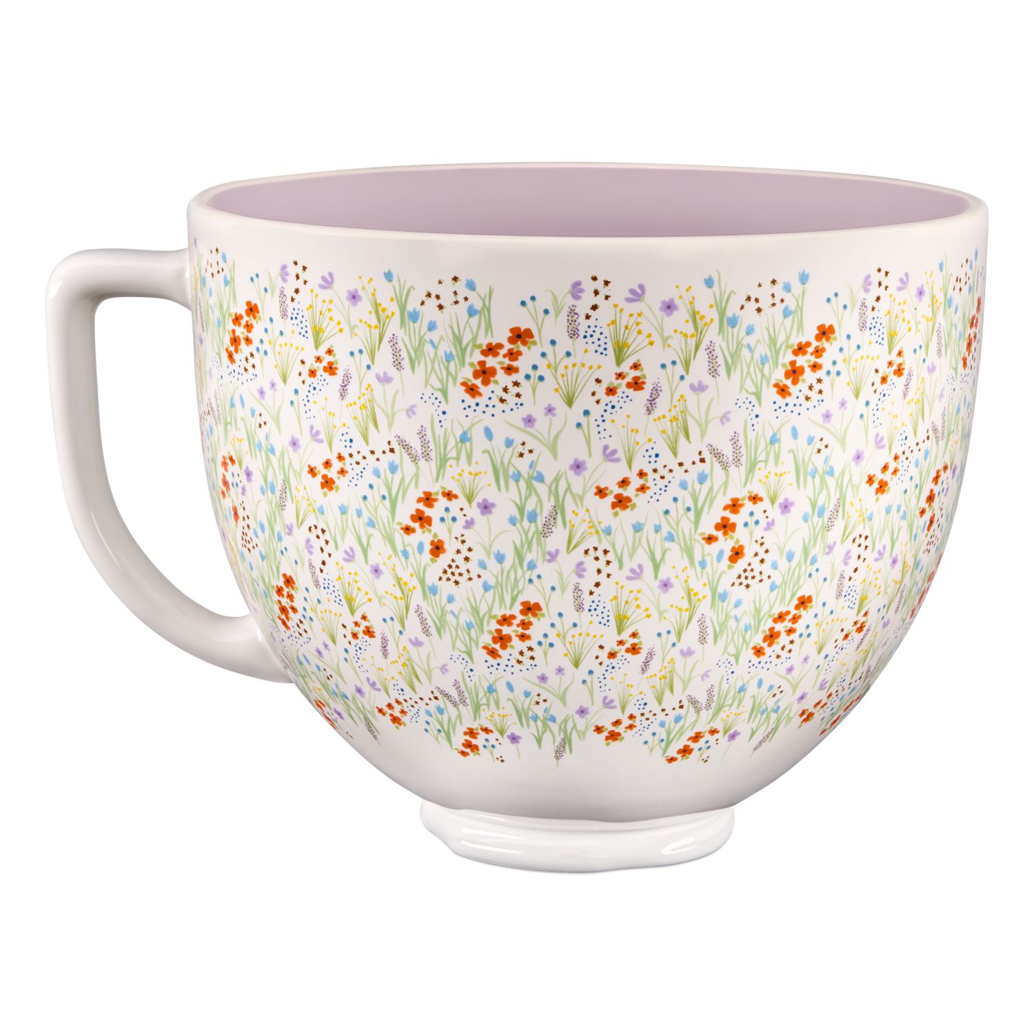 KitchenAid Ceramic 5-Quart Wildflower Mixing Bowl - White
