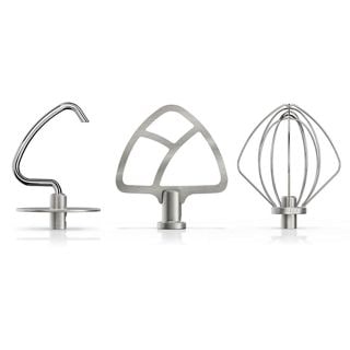 KitchenAid® Durable Stainless Steel 3-Piece Accessory Set w/ Dough Hook, Flat Beater, & Wire Whip For Select Tilt-Head Stand Mixers., KSMTH3PSS