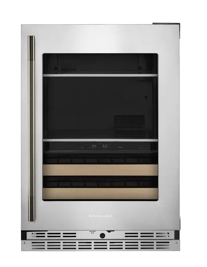 4.8 Cu. Ft. 24-Inch Beverage Center with 14-Wine Bottle Capacity and ...