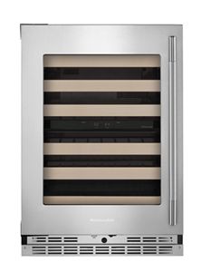 24" Undercounter Wine Cellar with Full-Extension Wood-Front Racks