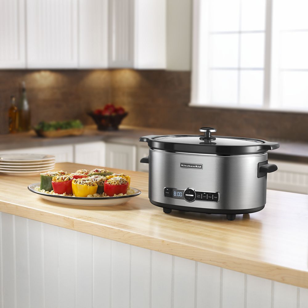 Refurbished 6-Quart Slow Cooker with Solid Glass Lid