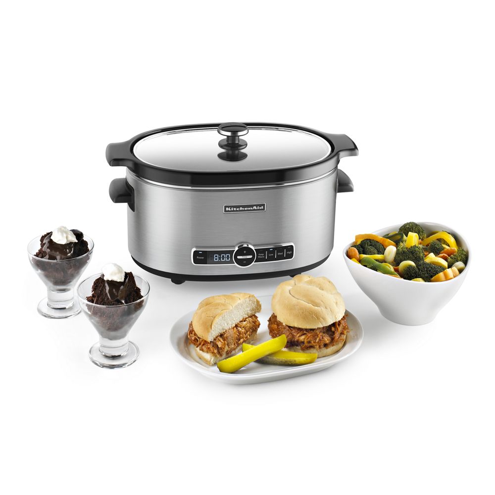 Refurbished 6-Quart Slow Cooker with Solid Glass Lid