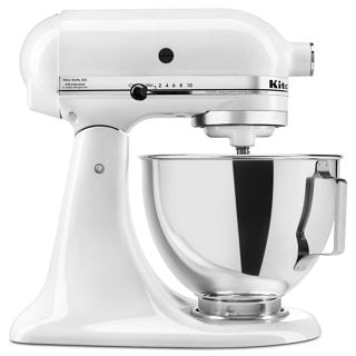 KitchenAid® 4.5-Quart Tilt-Head Stand Mixer w/ Flex Edge Beater, Ksm85Psq in White, KSM85PSQWH