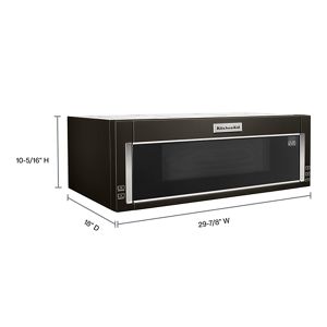 1000 Watt Low Profile Microwave Hood Combination with PrintShield Finish Black Stainless Steel with PrintShield Finish KMLS311HBS KitchenAid