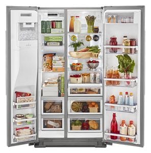 19.9 cu ft. CounterDepth SidebySide Refrigerator with Exterior Ice