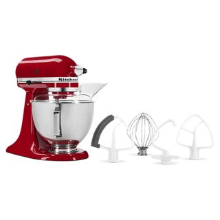 KitchenAid&reg; 4.5-Quart Tilt-Head Stand Mixer w/ Flex Edge Beater, Ksm85Psq in Red, KSM85PSQER