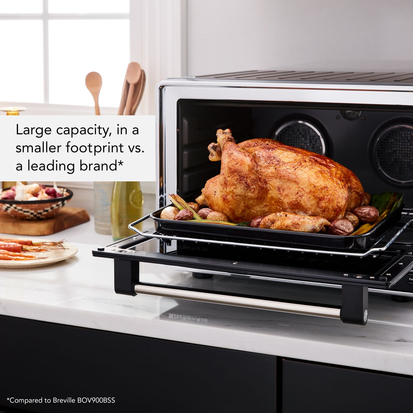 Horno de mostrador de doble convección con Air Fry y sonda de temperatura – Negro mate