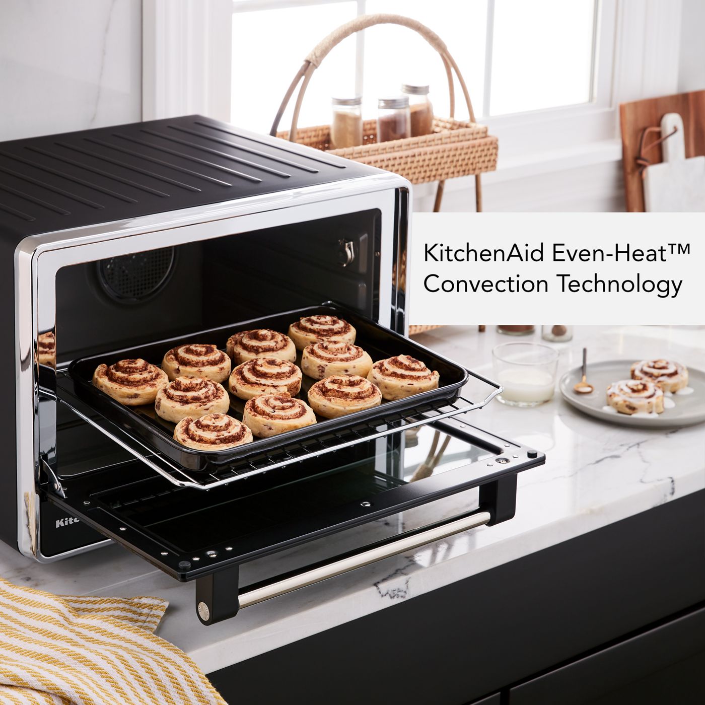 Horno de mostrador de doble convección con Air Fry y sonda de temperatura – Negro mate