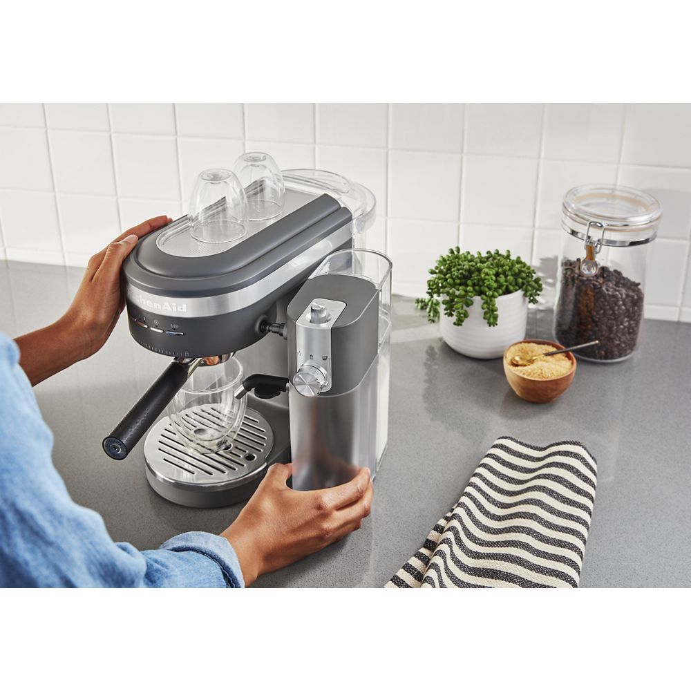 Semi-Automatic Espresso Machine with Free Automatic Milk Frother Attachment
