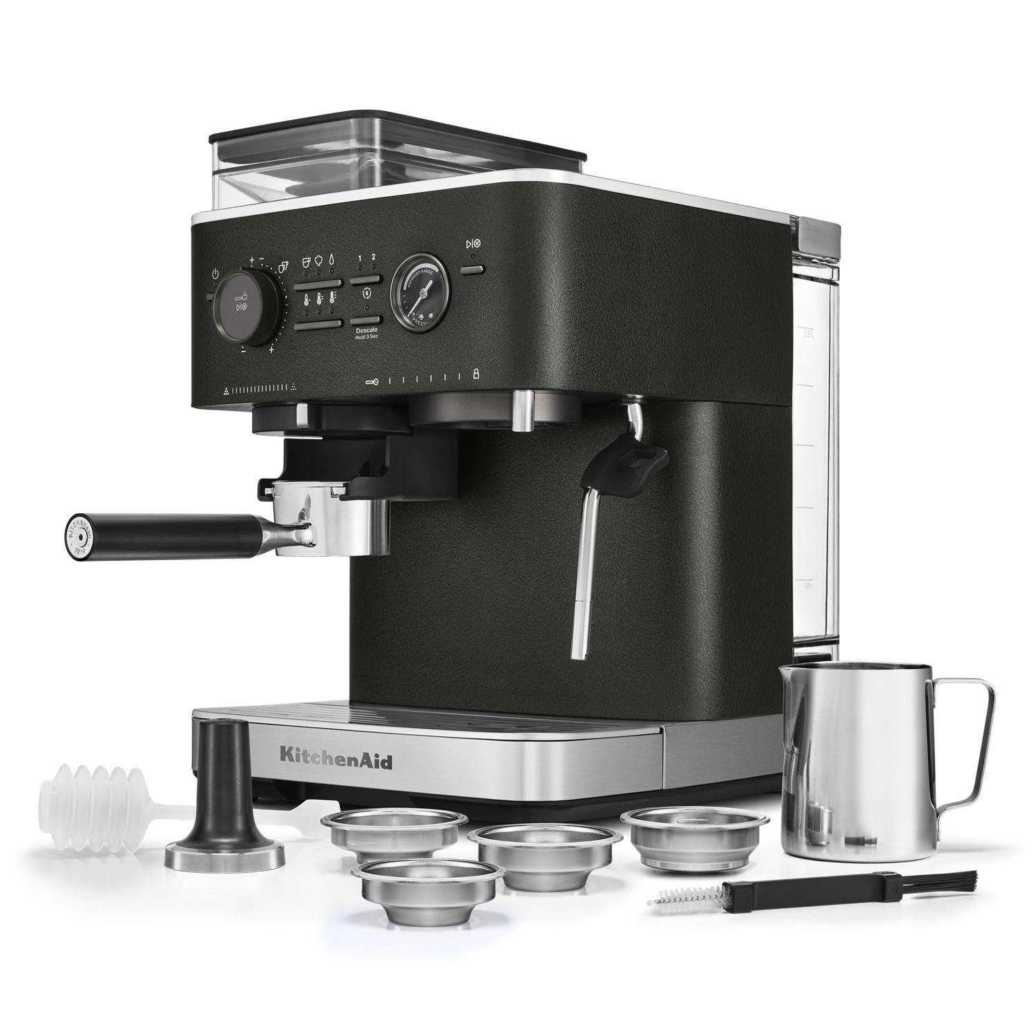 KitchenAid® Semi Automatic Espresso Machine w/ Burr Grinder in Black, KES6551BK