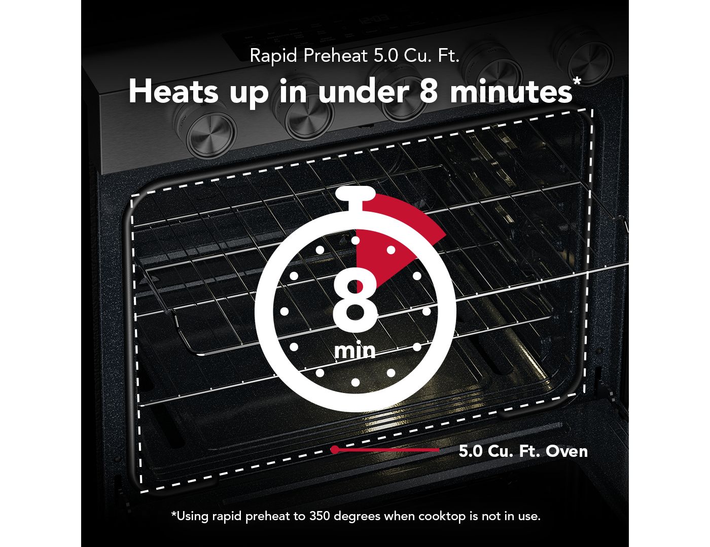 Estufa de gas Slide-In Smart de 30" y 5.0 pies cúbicos con modos de cocción por convección – Acero PrintShield