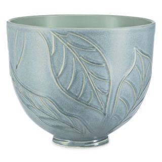 KitchenAid&reg; 5 Quart Spring Leaves Ceramic Bowl in Teal, KSM2CB5LB