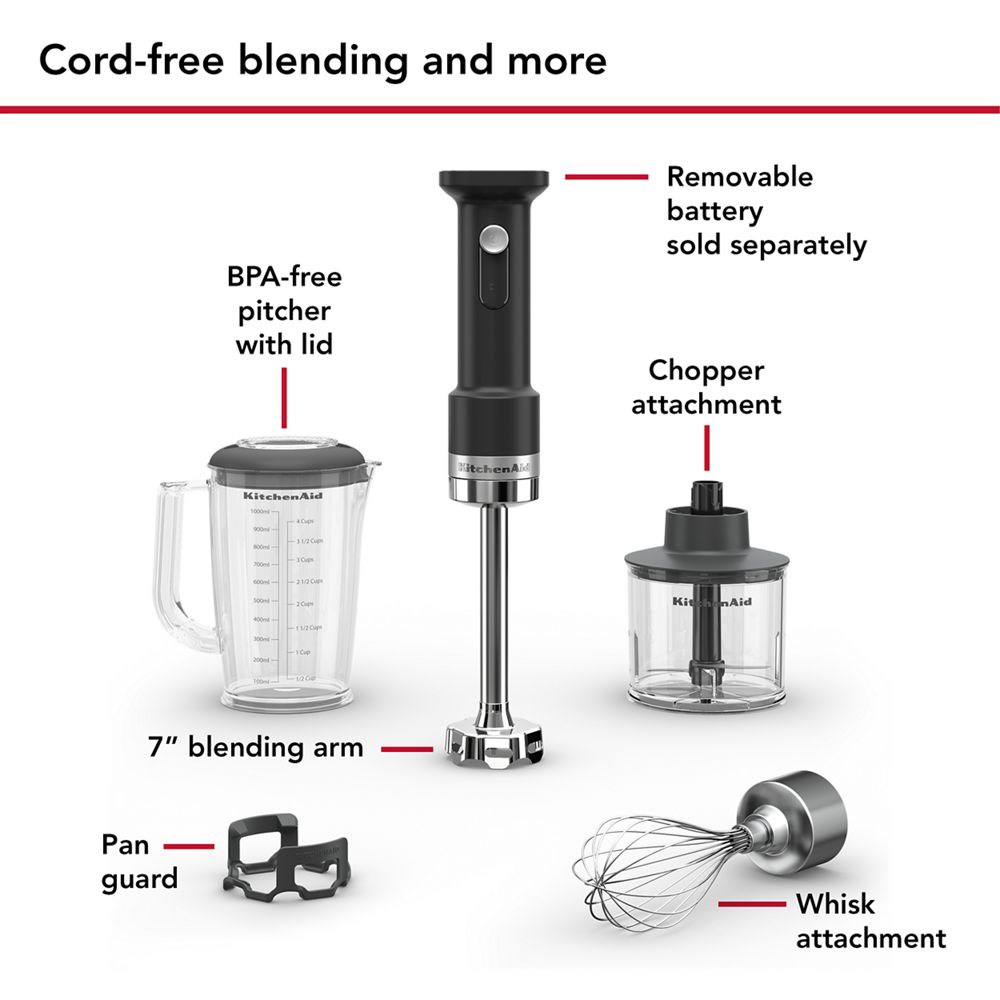 KitchenAid Go™ Cordless Hand Blender with Accessories - battery sold separately