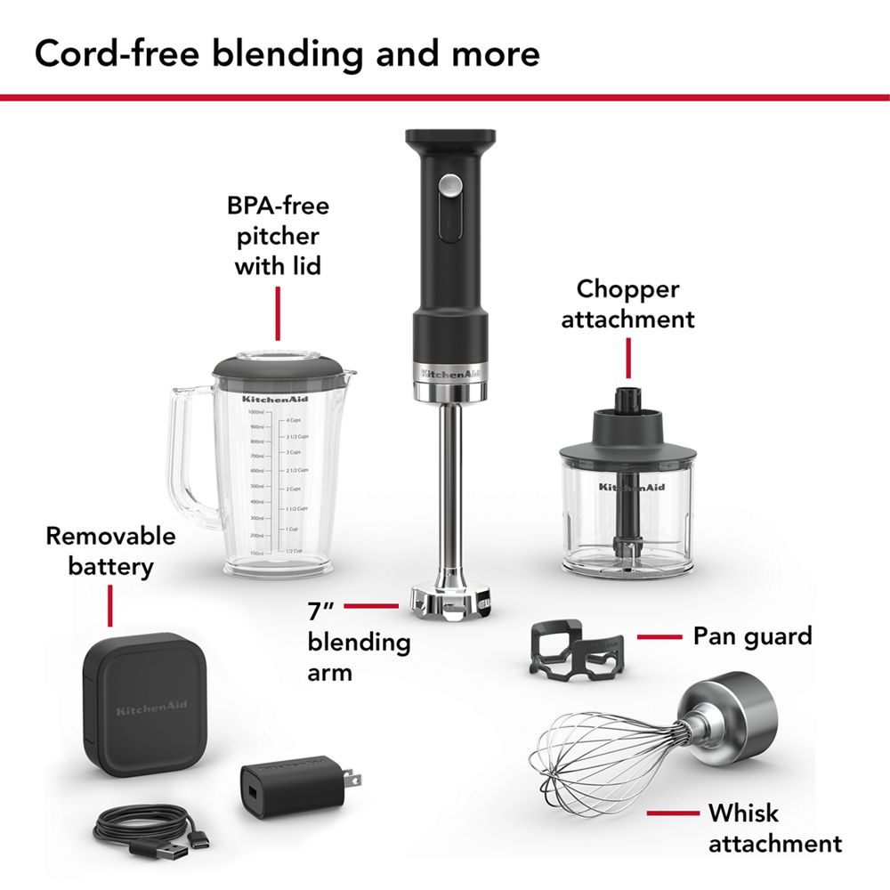 KitchenAid Go™ Cordless Hand Blender with Accessories - battery included